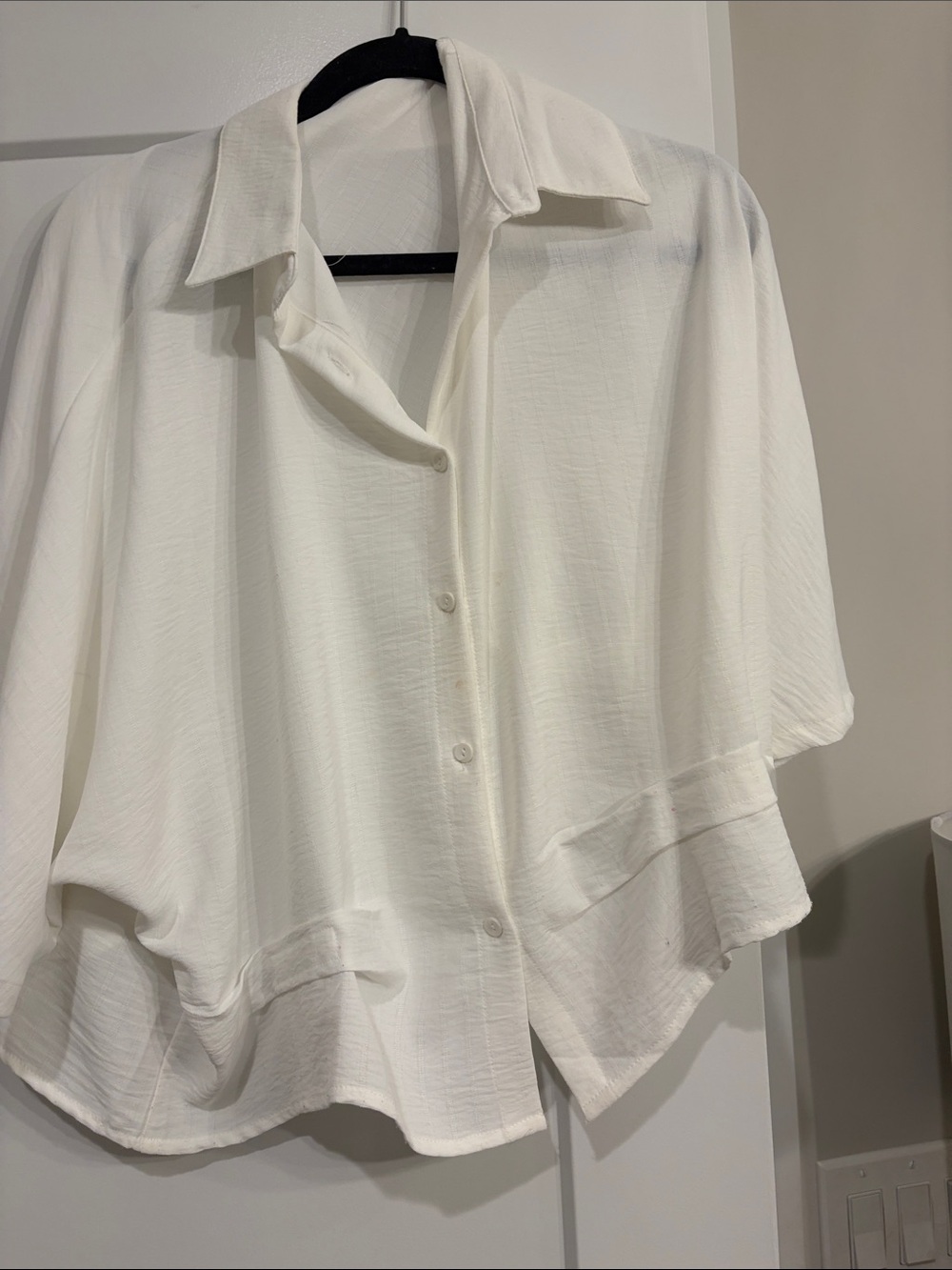 Patrizia Luca White Button-Front Flowing Shirt